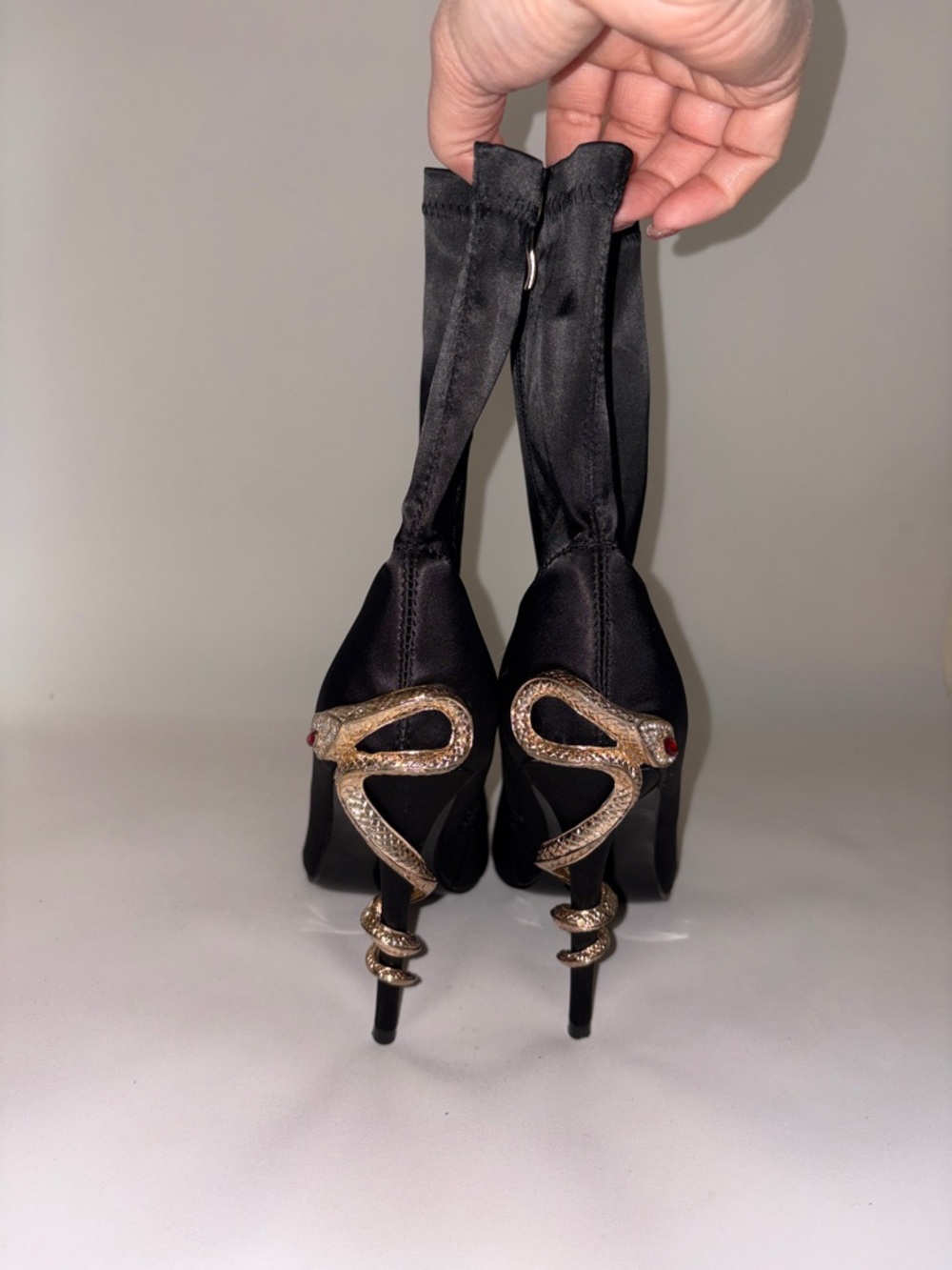 Azalea Wang Queen of Kings Stiletto Booties Snake Heel - Size 8.5 REPUTATION